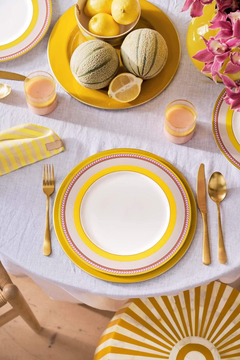 Pip Chique Stripes Dinner Plate Yellow 28cm