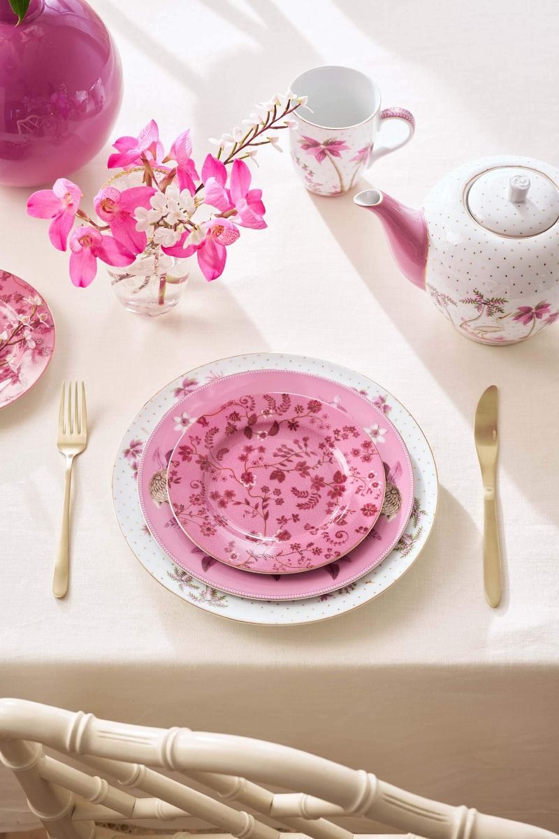 Gebäckteller Jolie Blumen Rosa 17cm