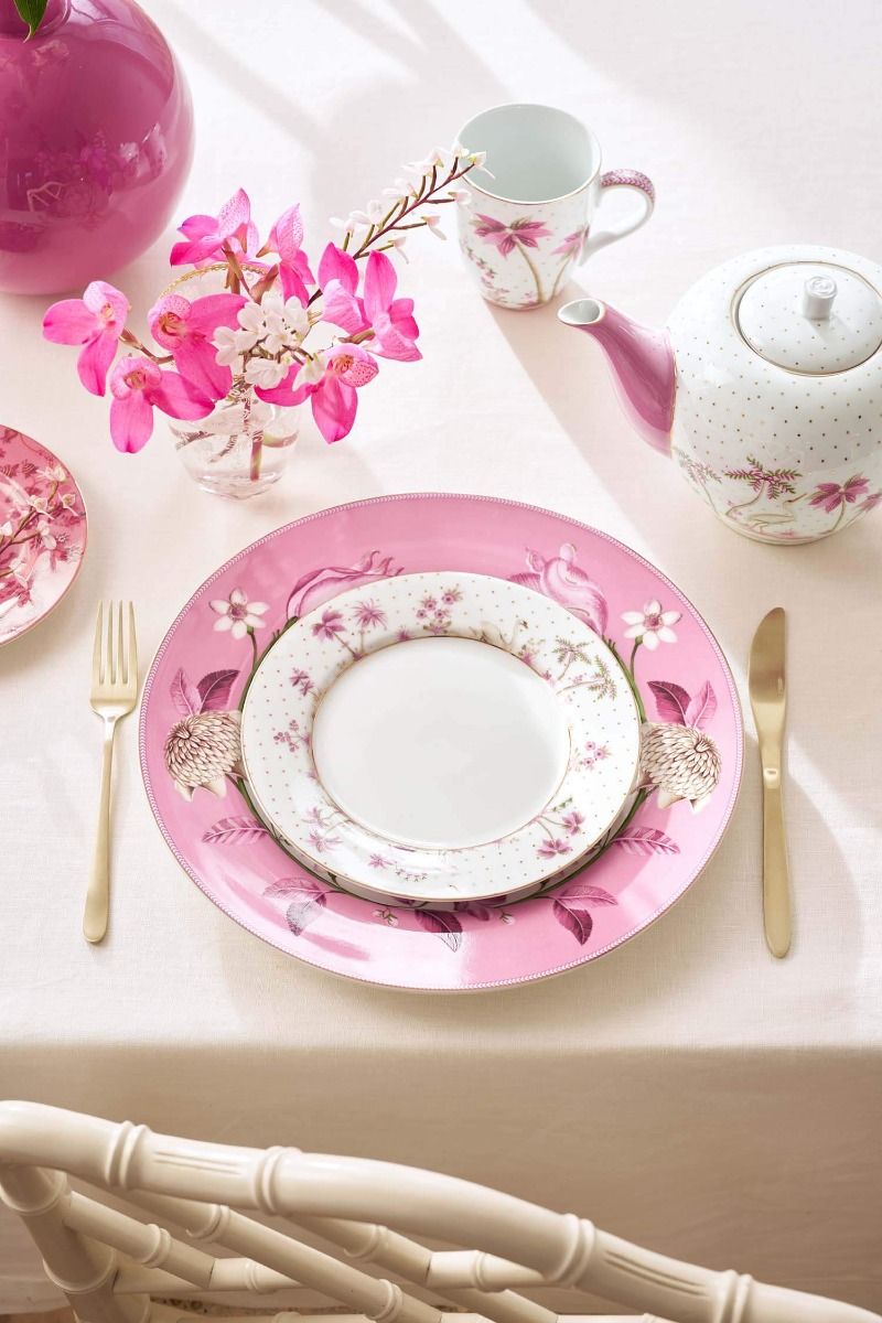 Frühstücksteller Jolie Punkte Gold Rosa 21cm