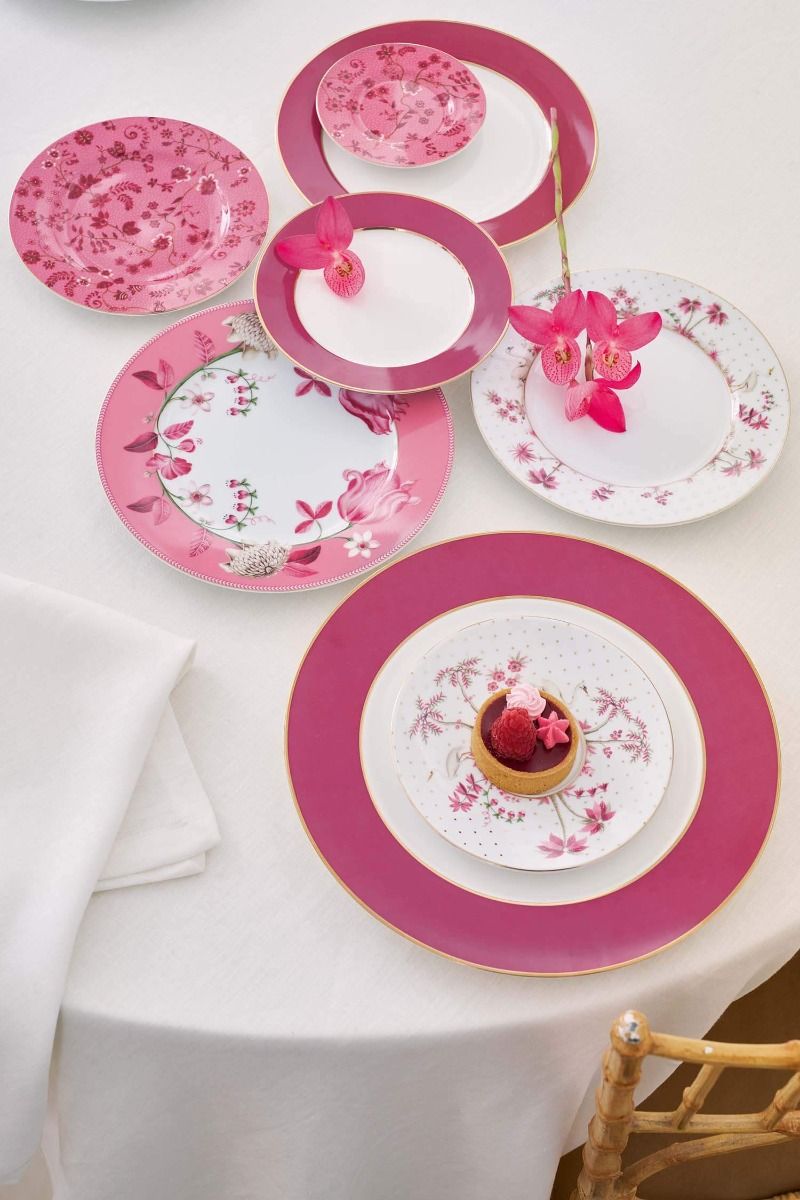 Frühstücksteller Jolie Punkte Gold Rosa 21cm