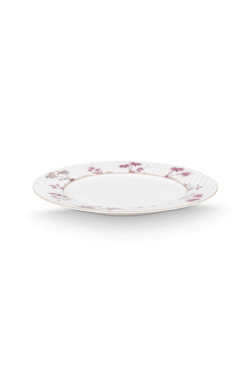 Assiette Plate Jolie Points Or Rose 26.5cm