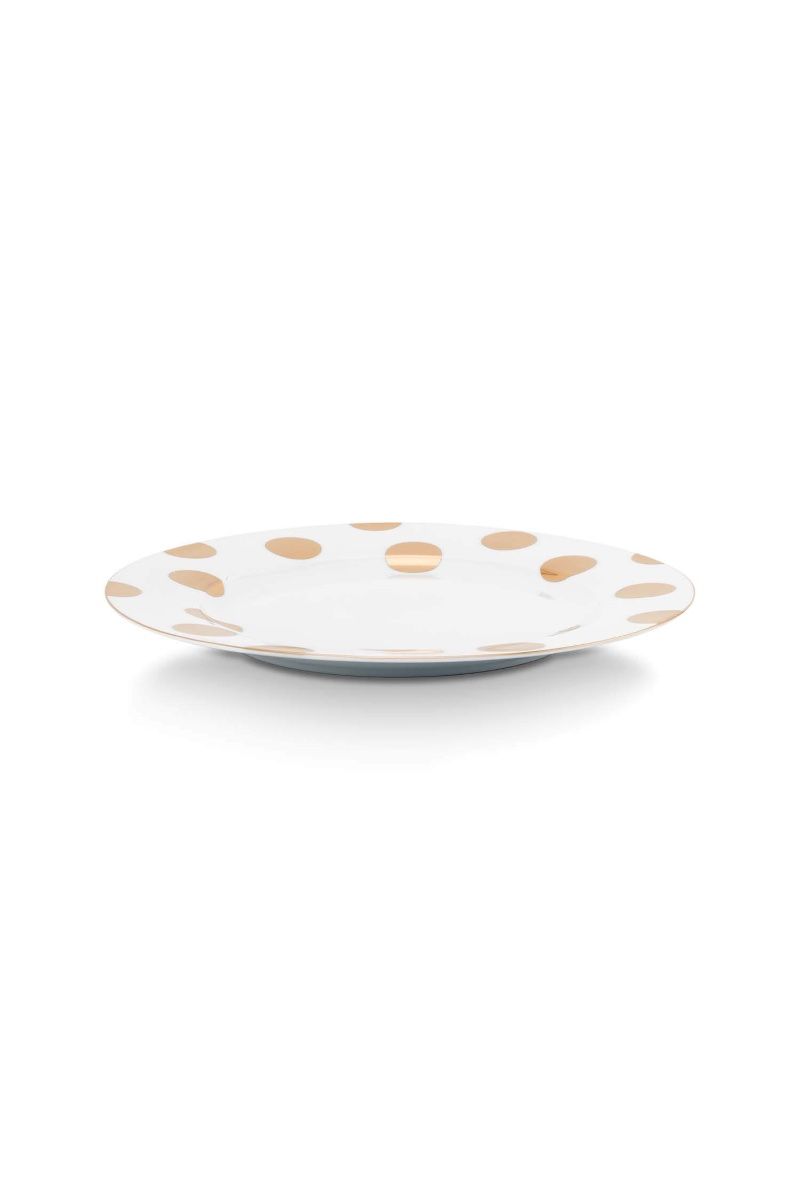 Set/2 Assiettes Dot Delight Blanc/Or 26.5cm