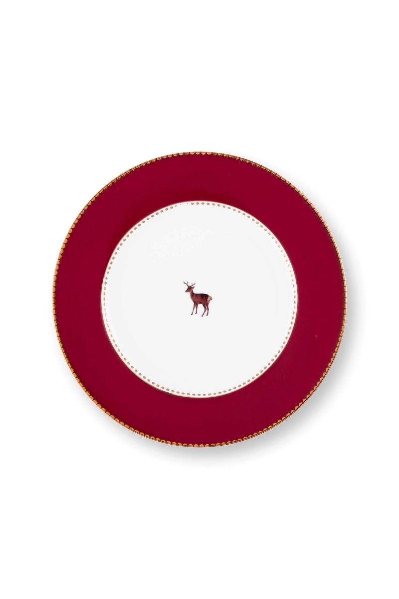 Bord Love Birds Donkerrood 17cm