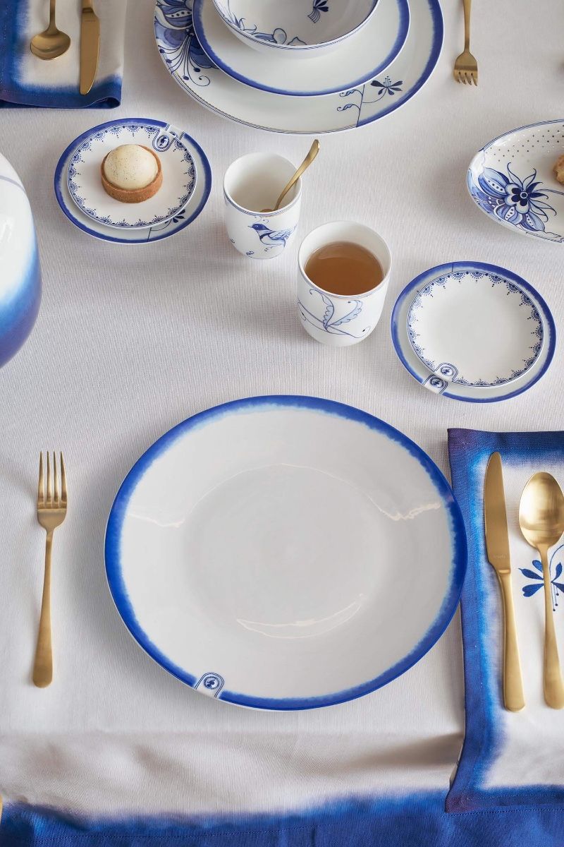 Dinerbord Pip & The Blue Bird Dip Dye Wit 30cm