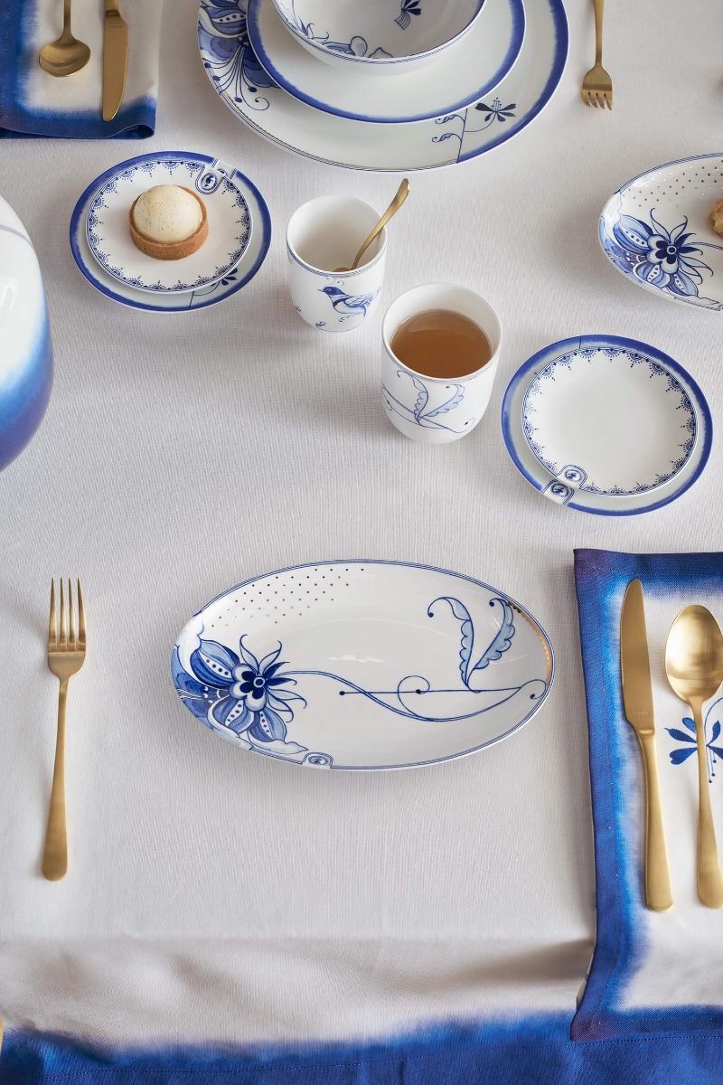 Bord Ovaal Pip & The Blue Bird Wit 16cm