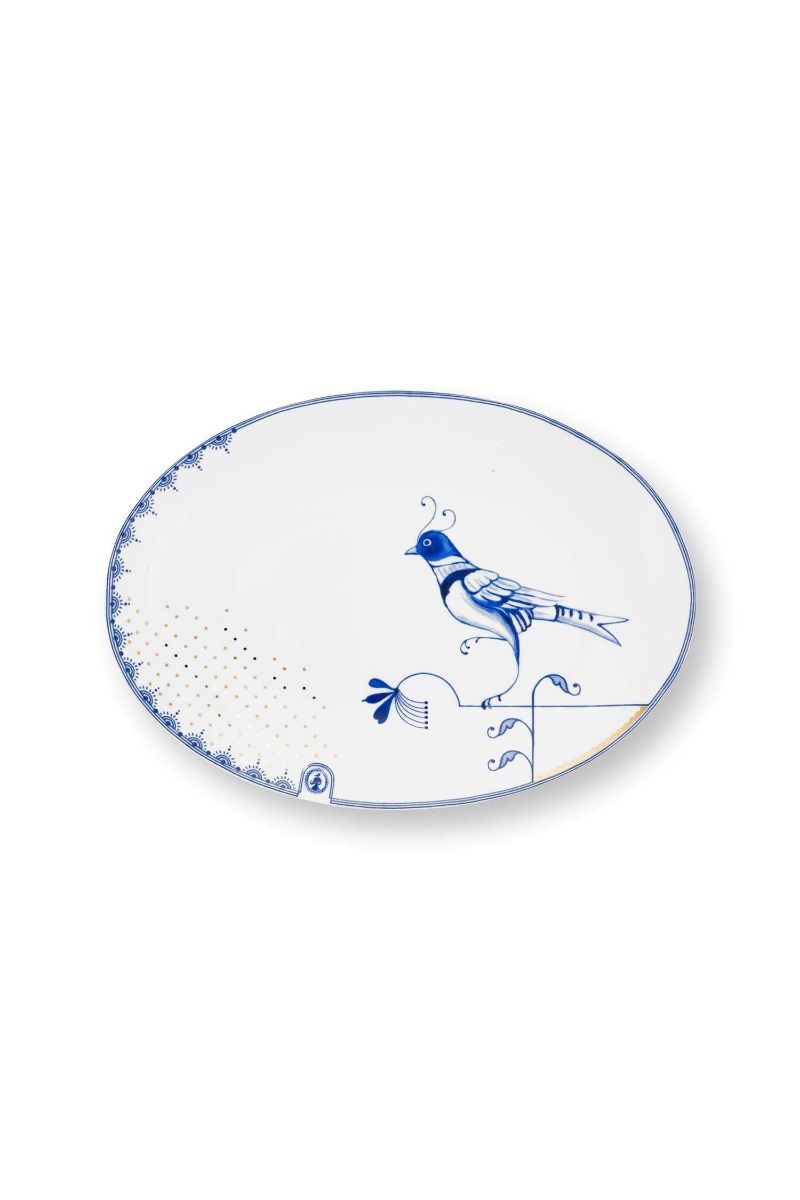 Bord Ovaal Pip & The Blue Bird Wit 21.5cm