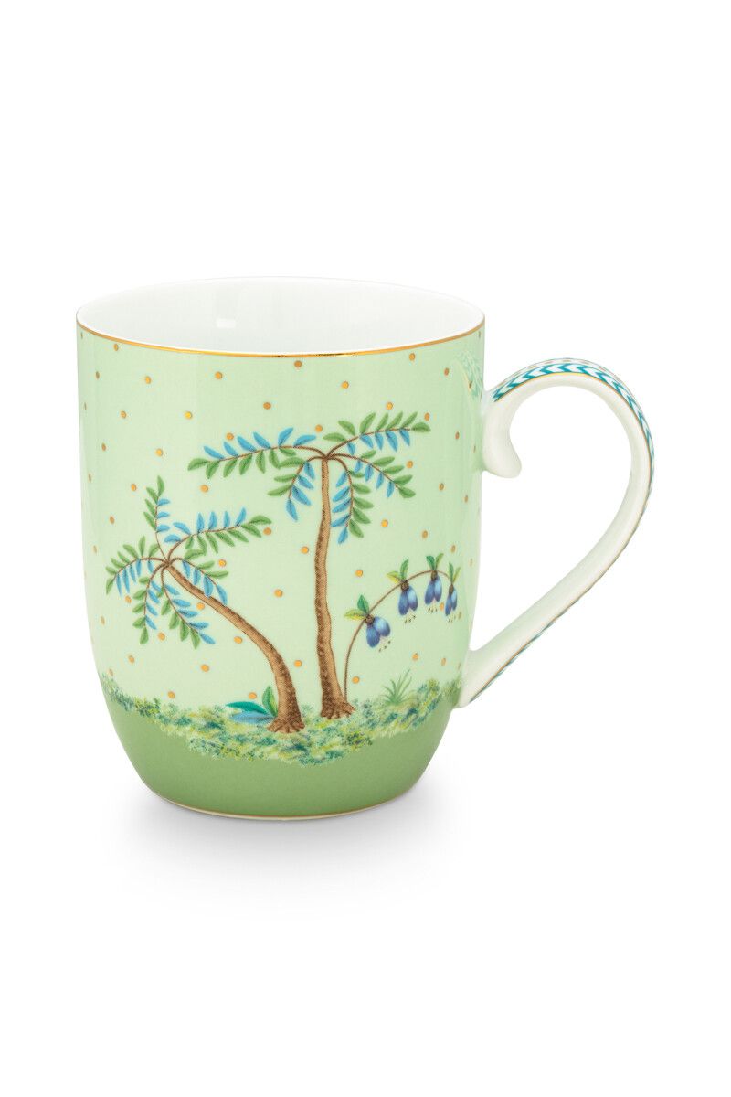Jolie Mug Small Gold Dots Green
