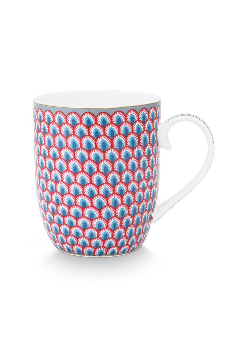 Flower Festival Tasse Klein Rot/Hellblau