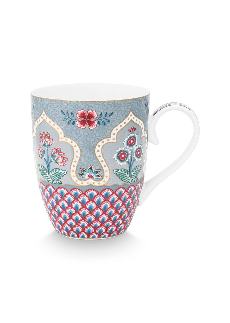 Flower Festival Mug Large Deco Light Blue