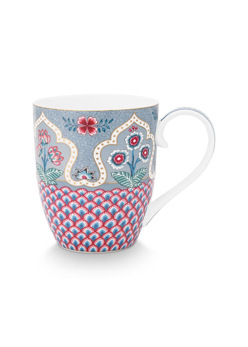 Flower Festival Mug XL Deco Light Blue