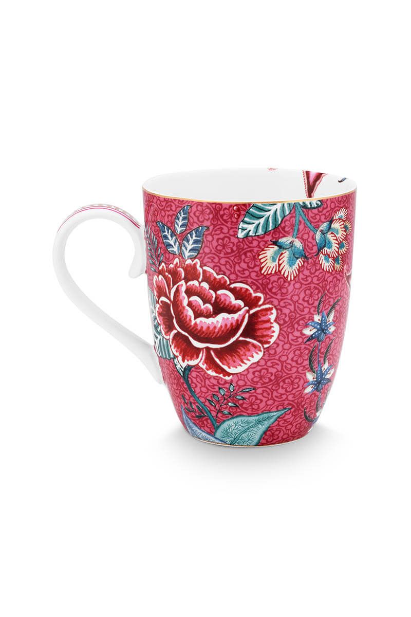 Flower Festival Tasse Gross Dunkelrosa