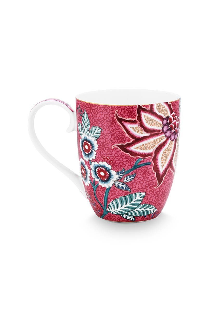 Flower Festival Tasse XL Dunkelrosa