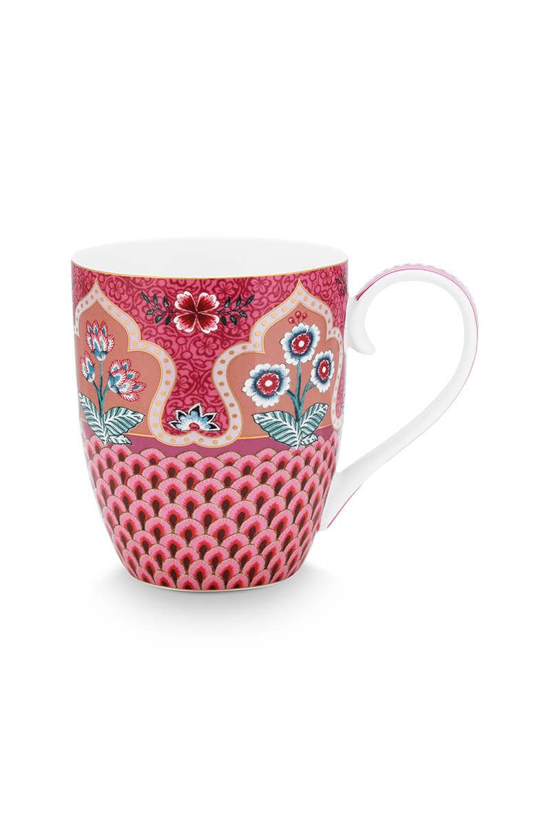 Flower Festival Tasse XL Deco Dunkelrosa