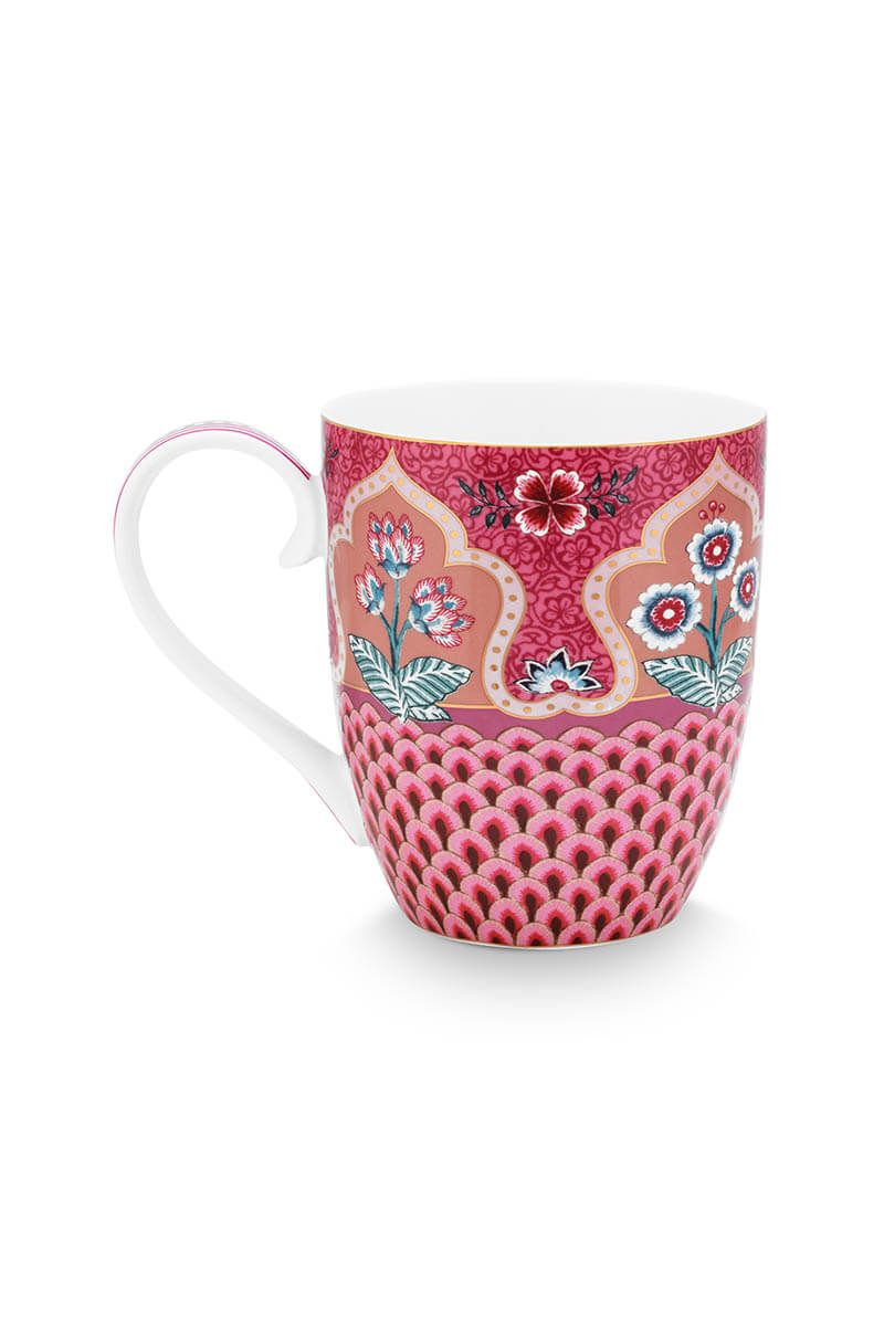 Flower Festival Tasse XL Deco Dunkelrosa