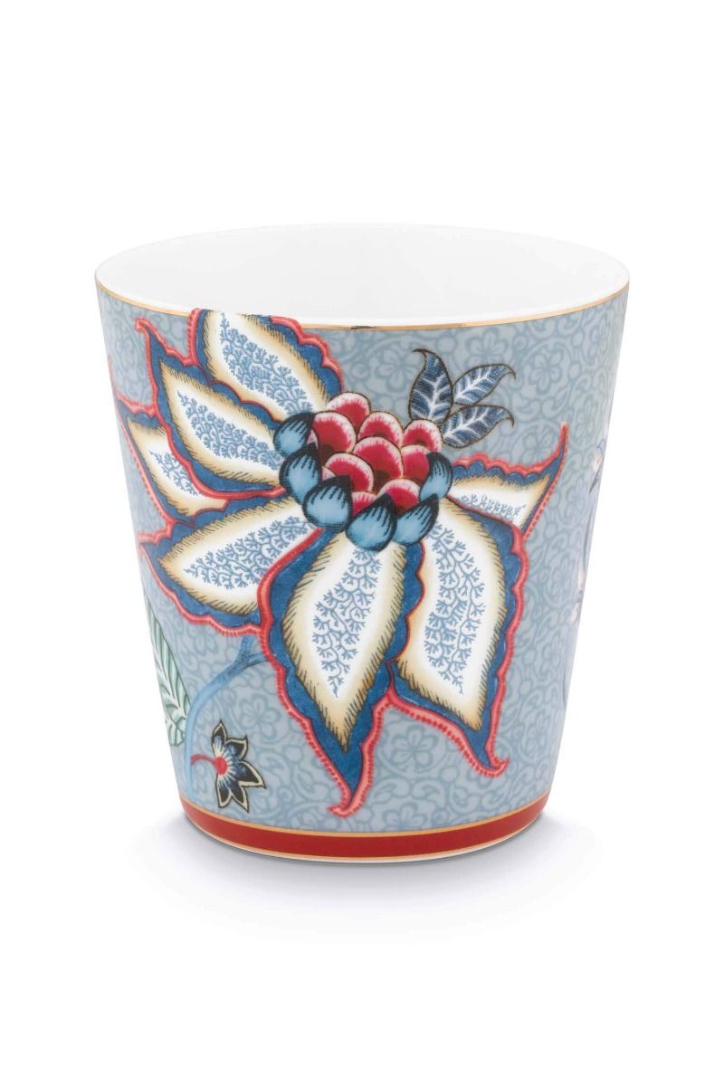 Lot de 4 Articles Tasses Oriental Flower Festival Bleu