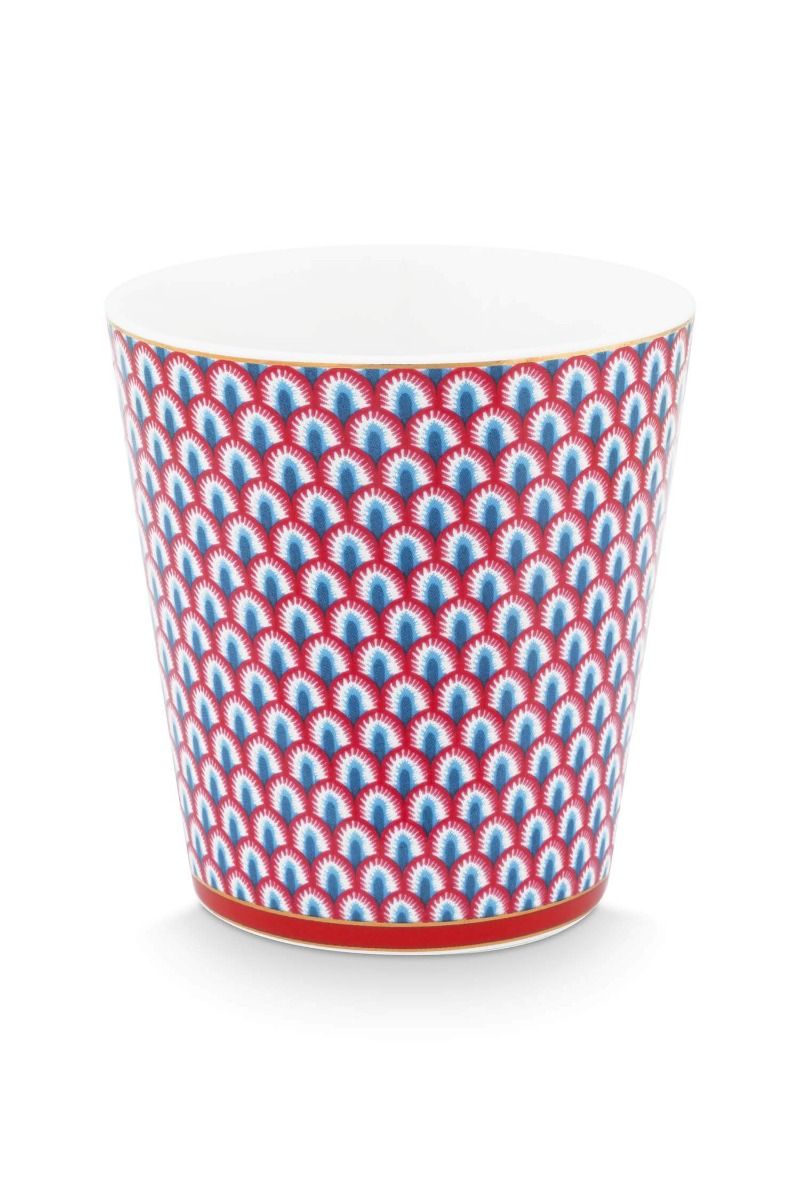 Oriental Flower Festival Set/4 Mugs Blue
