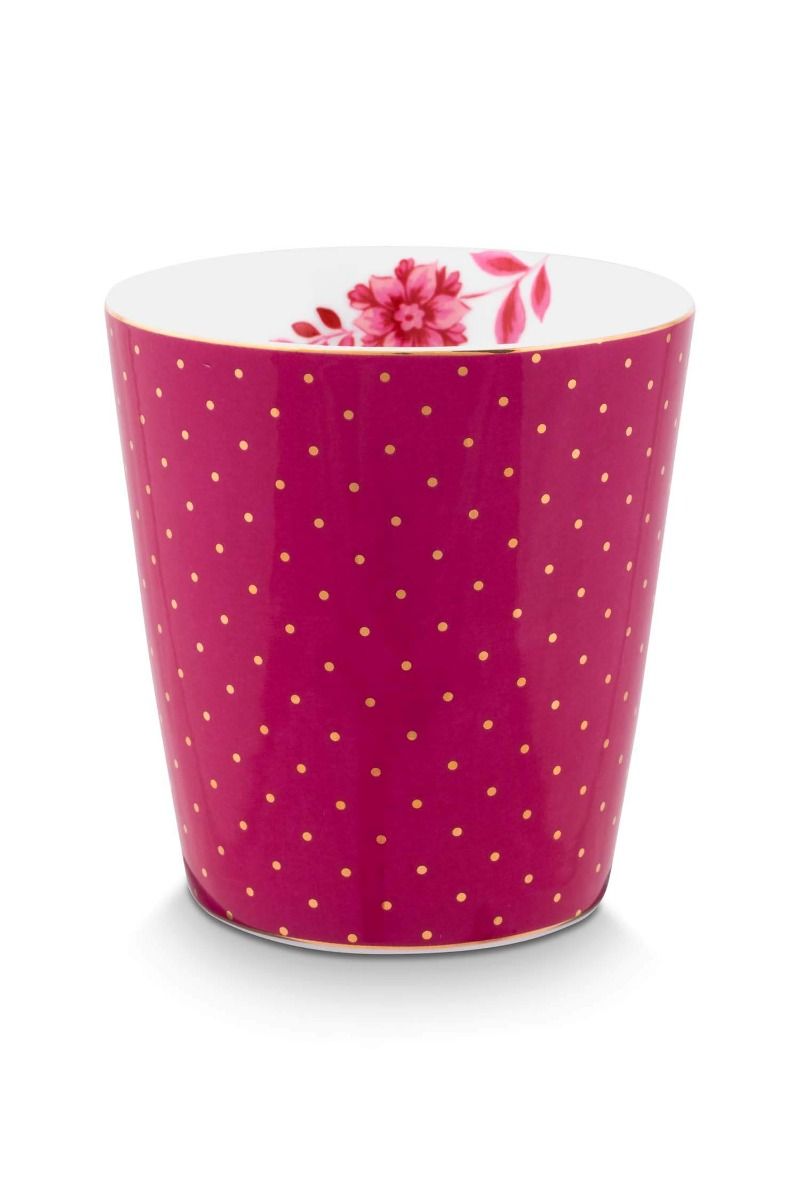 Tasse de Petite Taille Points & Conseil de Thé Royal Stripes Rose Foncé