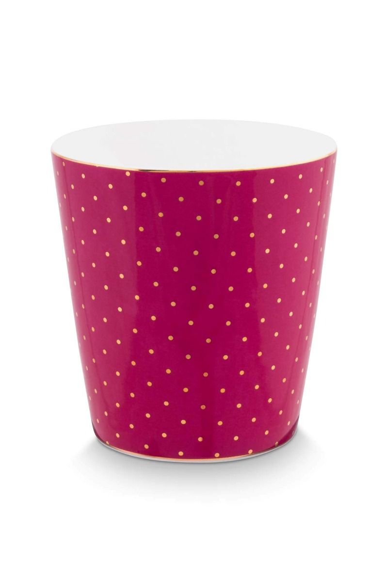 Tasse de Petite Taille Points & Conseil de Thé Royal Stripes Rose Foncé
