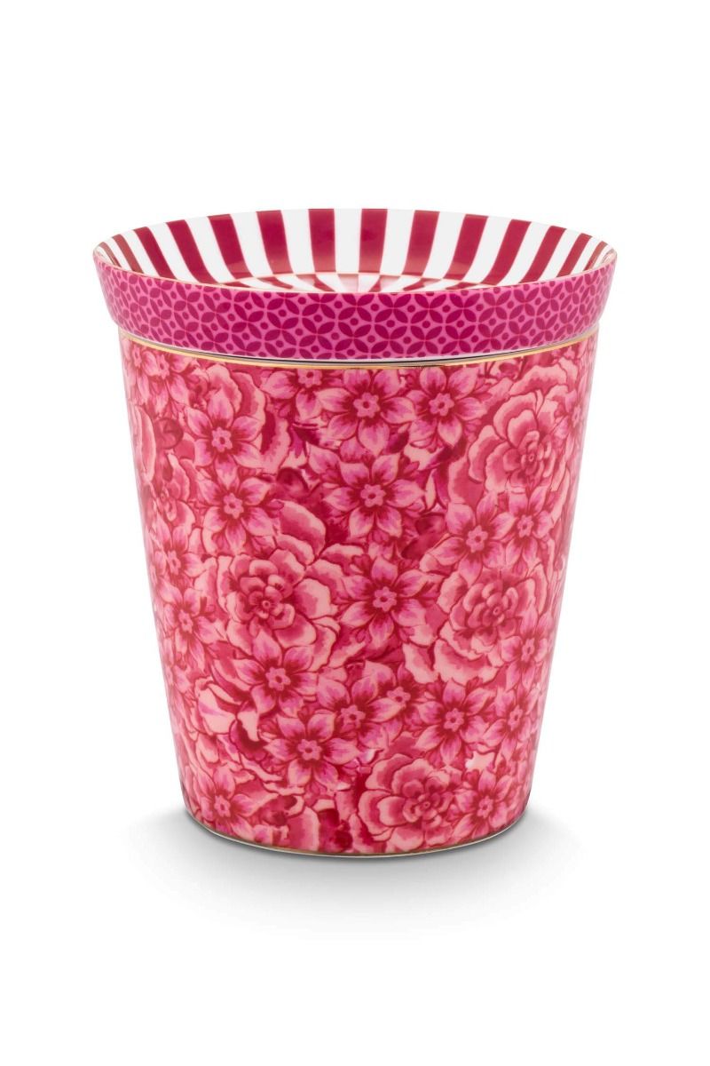 Royal Stripes Mug Flower & Tea Tip Dark Pink