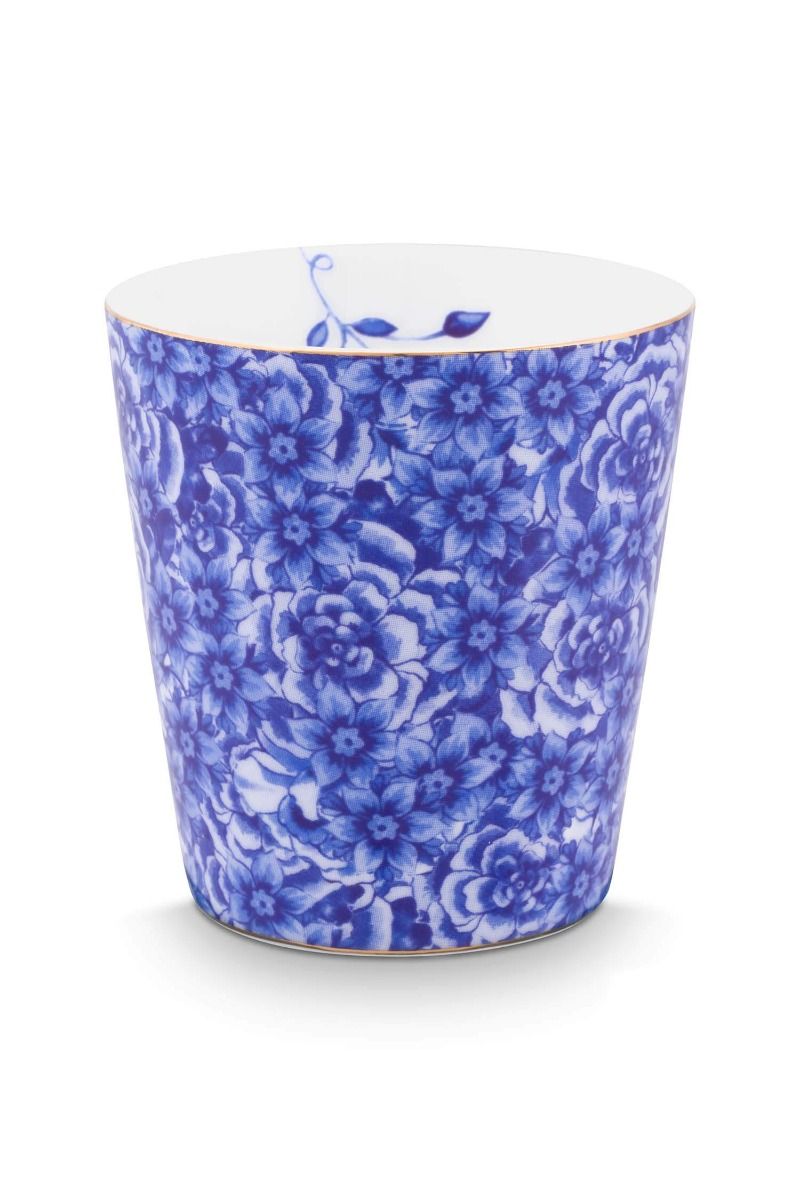 Royal Stripes Mok Bloemen & Theetip Blauw