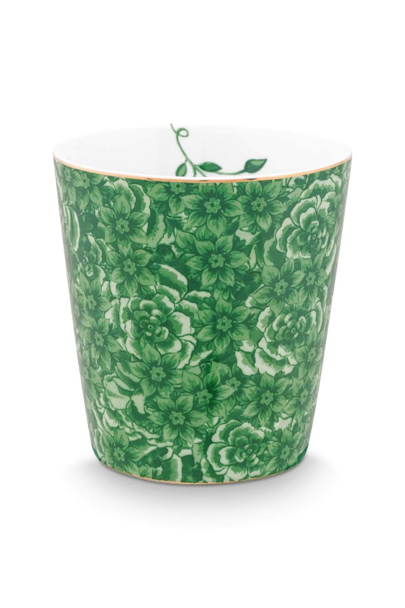 Royal Stripes Mug Flower & Tea Tip Green