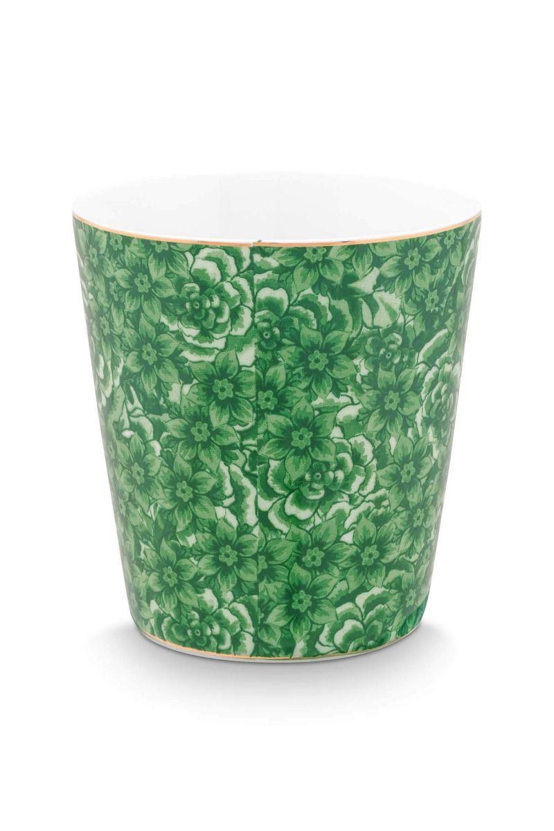 Royal Stripes Mok Bloemen & Theetip Groen