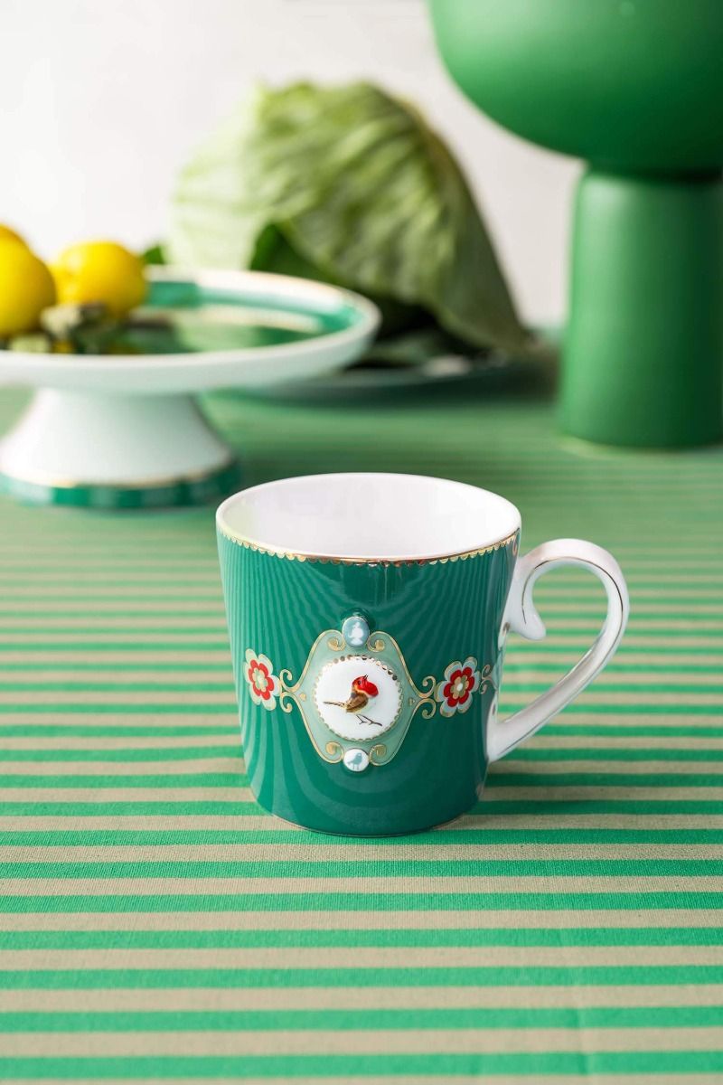 Love Birds Tasse Grande Vert