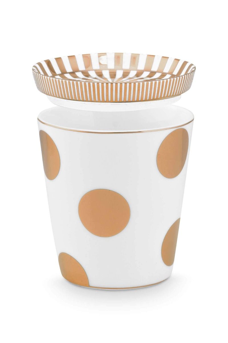 Tasse de Petite Taille & Conseil de Thé Dot Delight Blanc-Or