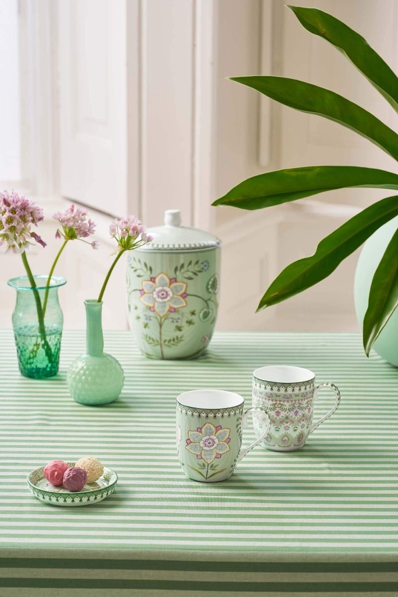 Set/2 Mugs Small Lily&Lotus Light Green
