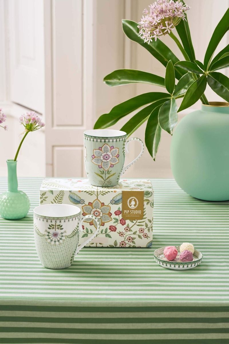 Set/2 Tasses de Grande Taille Lily&Lotus Vert Clair