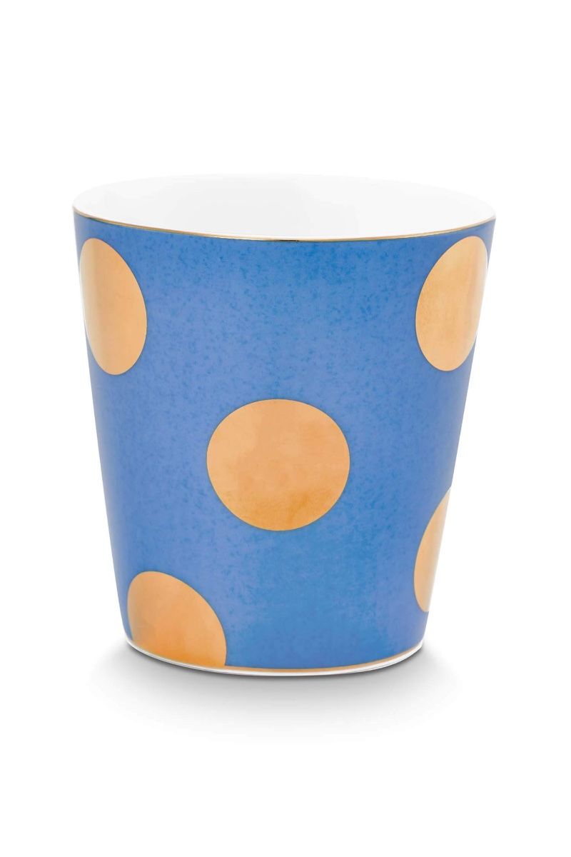 Set/2 Tasse sans Anse & Soucoupes à Thé Dot Delight Bleu Clair/Or 290ml