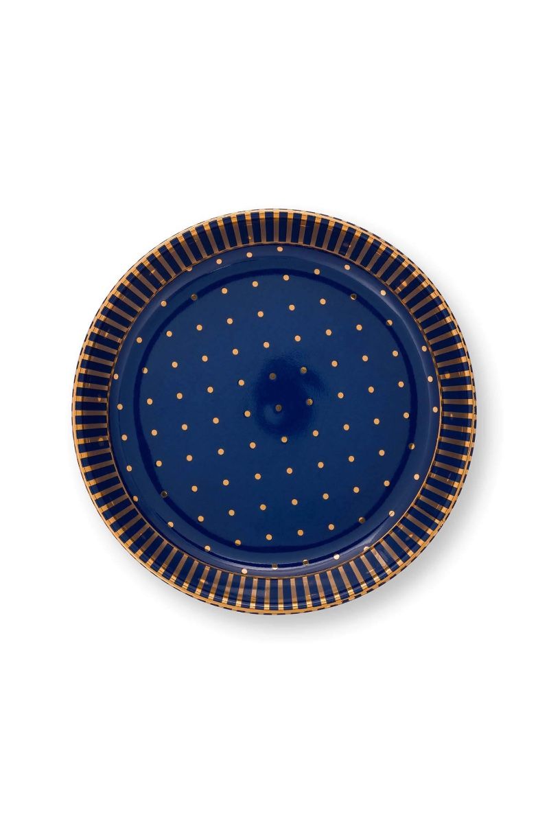 Set/2 Tasse sans Anse & Soucoupes à Thé Dot Delight Bleu Marine/Or 290ml