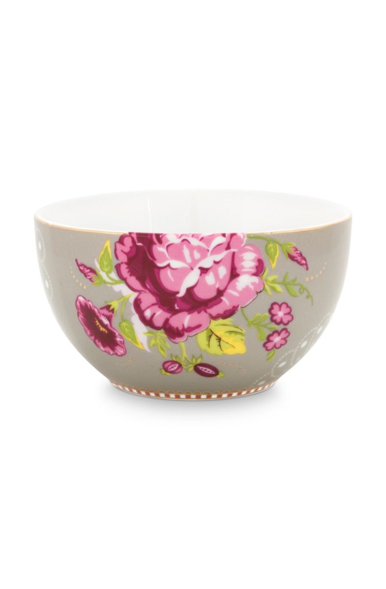 S Floral bowl khaki