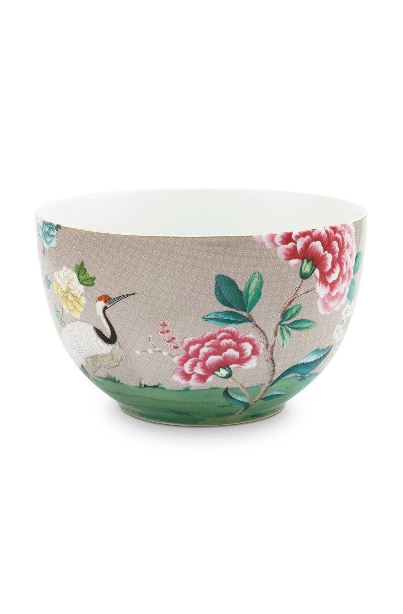 Blushing Birds Bowl Large Khaki 23 cm