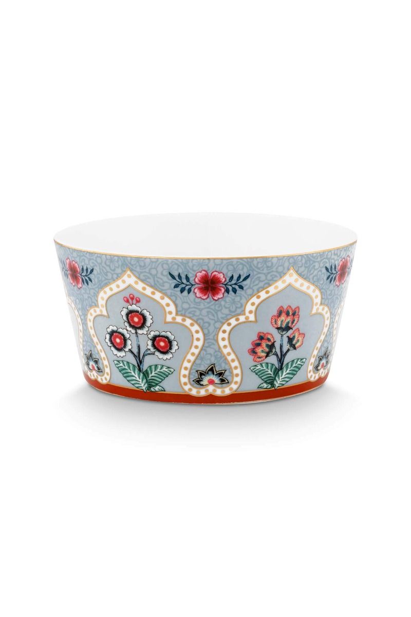 Oriental Flower Festival Set/4 Bowls Blue 12cm