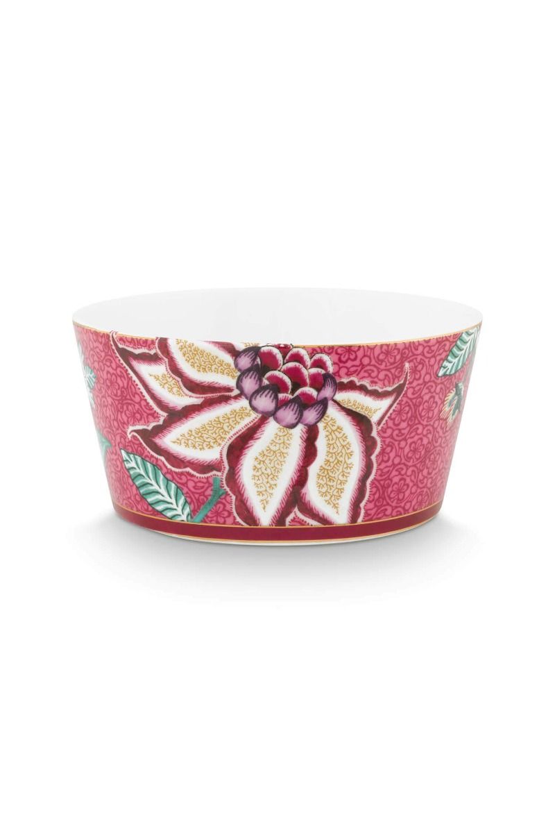 Oriental Flower Festival Set/4 Bowls Dark Pink 12cm