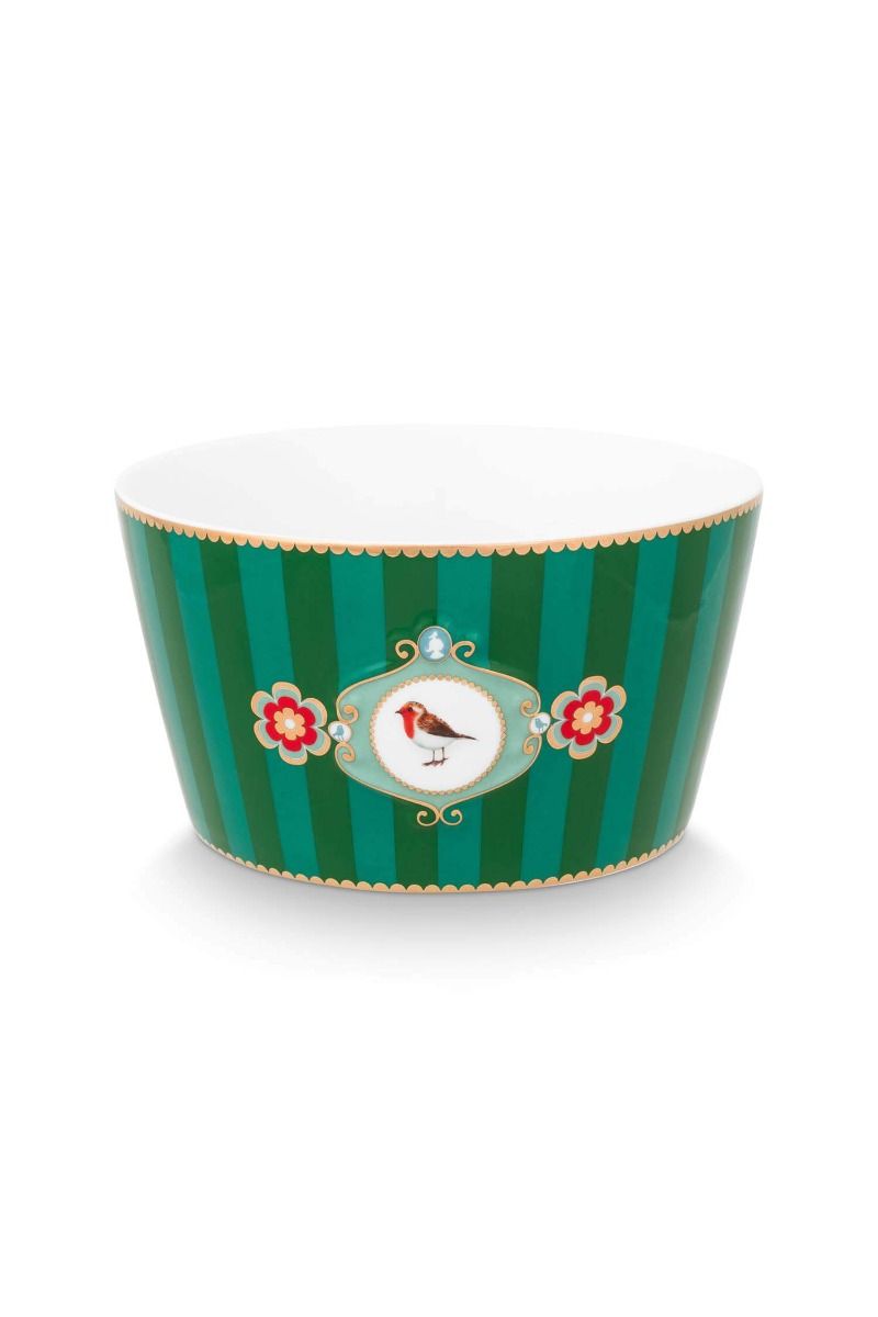 Love Birds Bowl Stripes Green 15cm