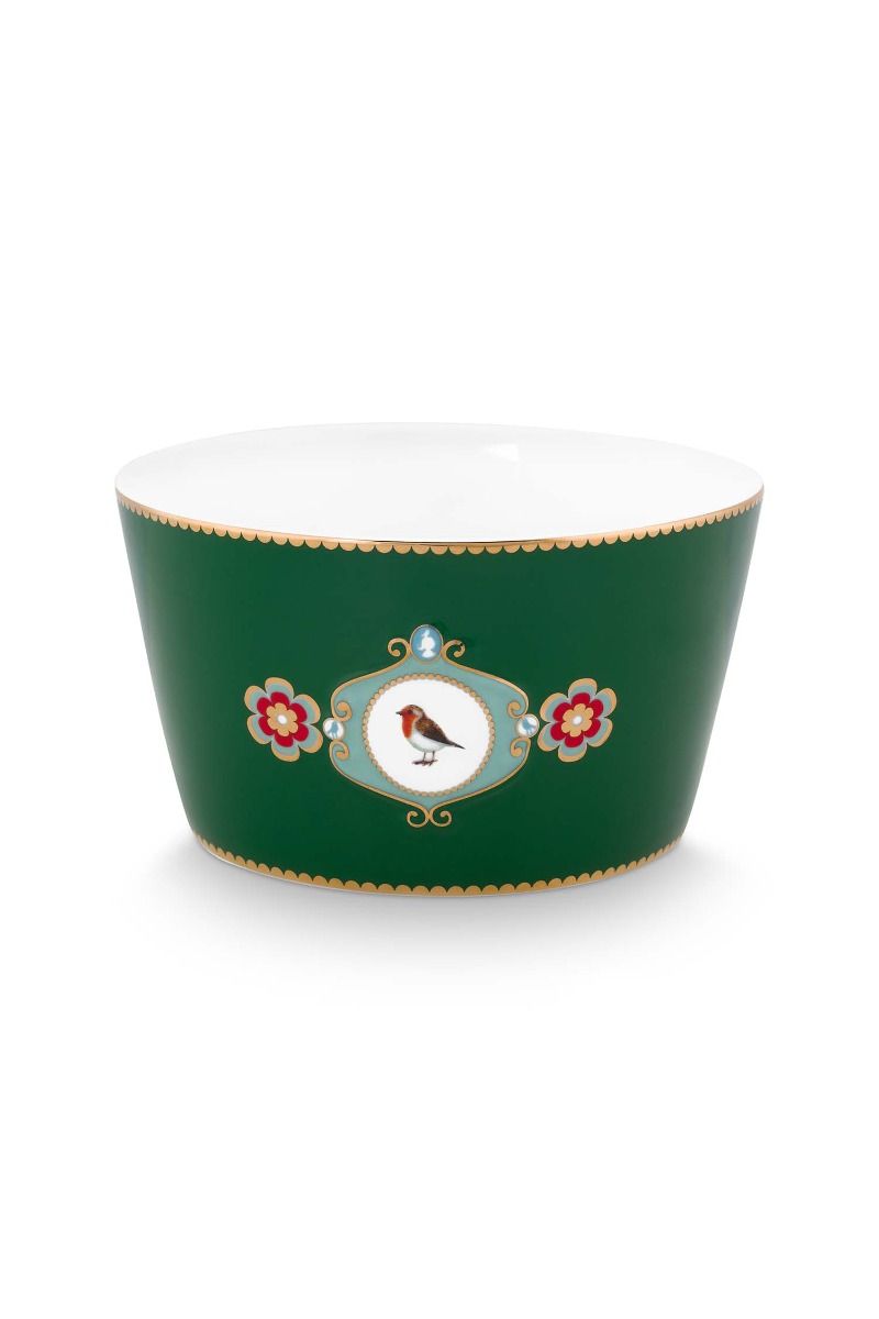 Bol Love Birds Médaillon Vert Foncé 15cm