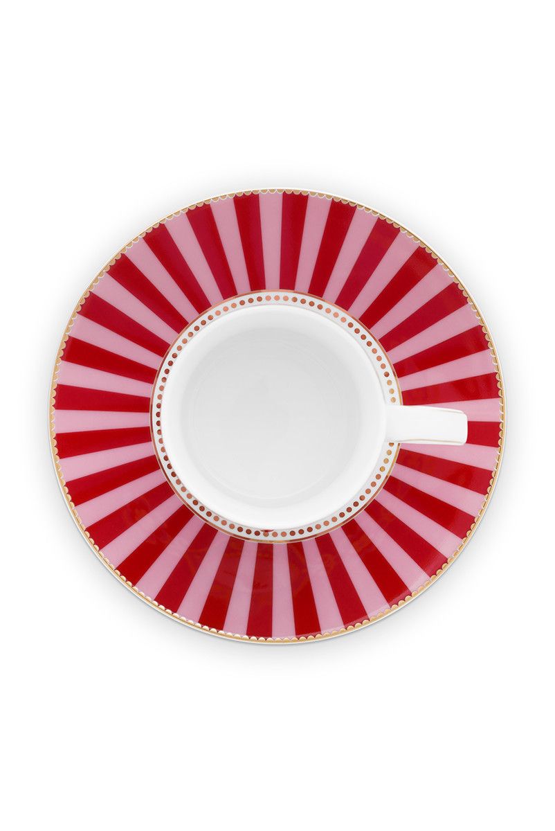 Love Birds Cup & Saucer Red/Pink