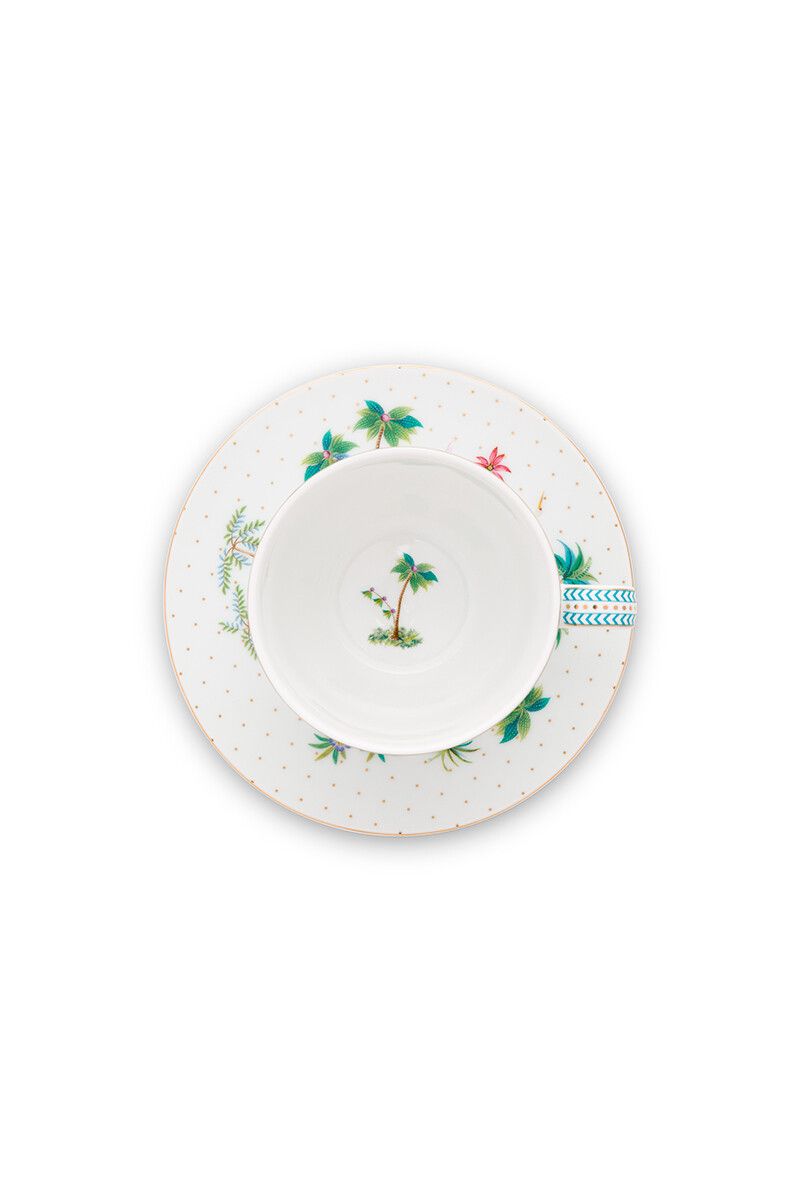 Cup & Saucer Jolie Dots Gold Blue