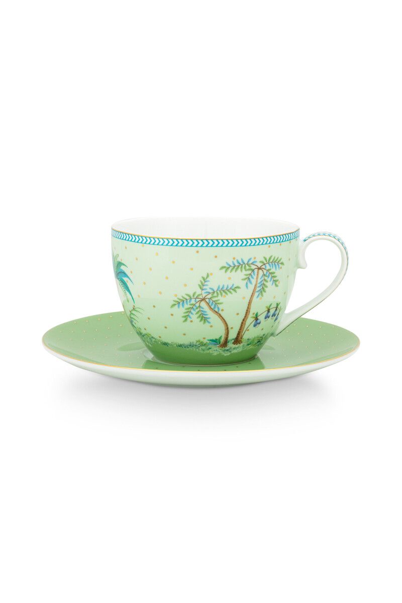 Jolie Cappuccino Tasse & Undertasse Grün
