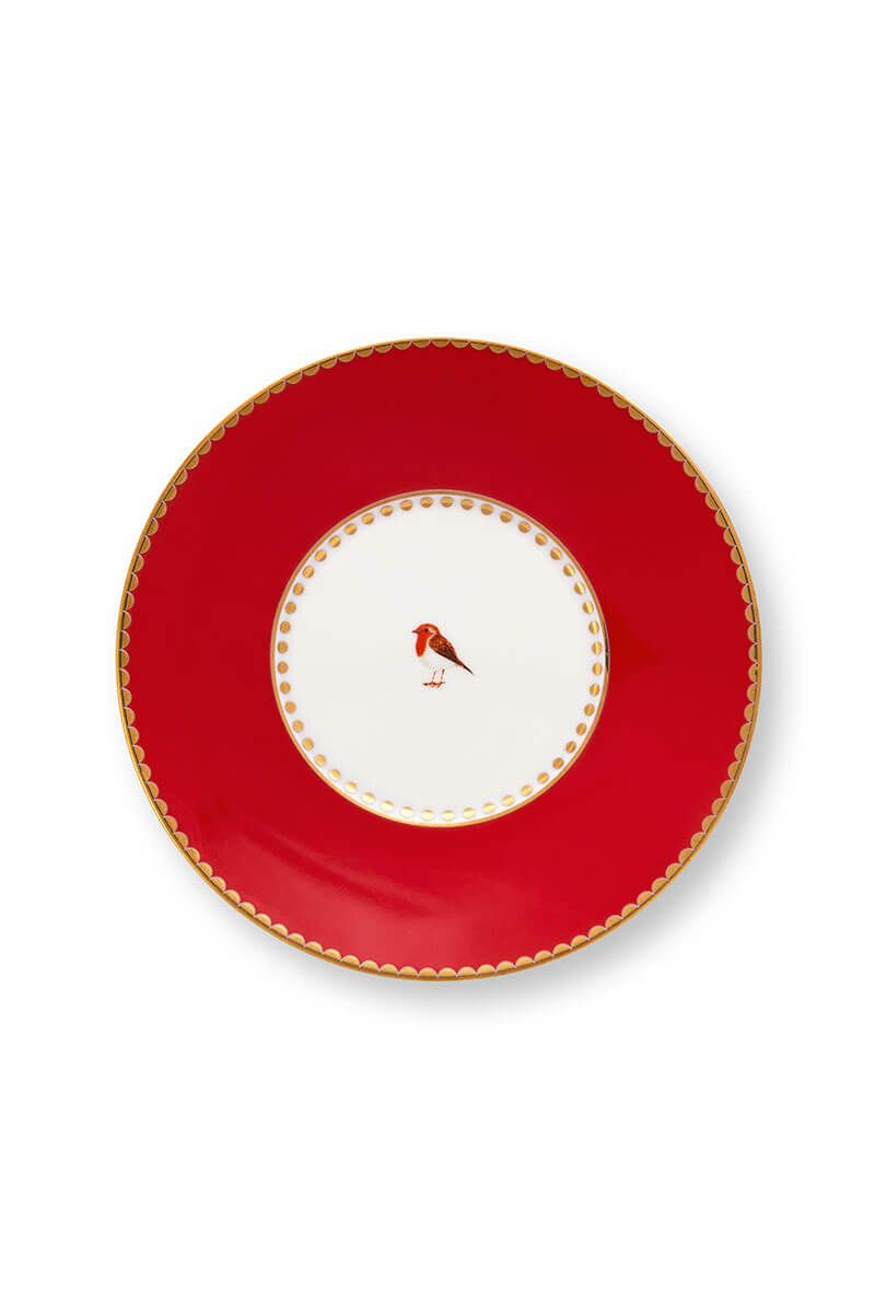 Love Birds Espresso Cup & Saucer Red/Pink