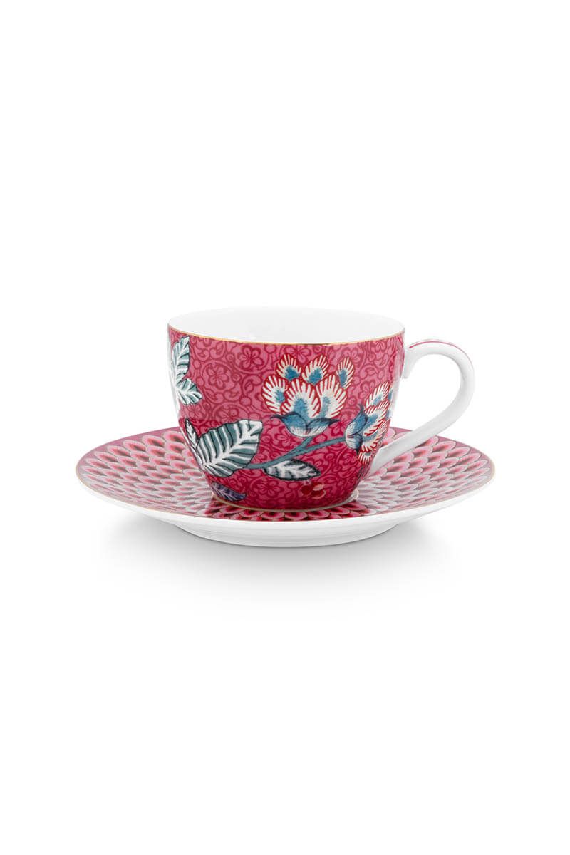 Flower Festival Espresso Cup & Saucer Dark Pink