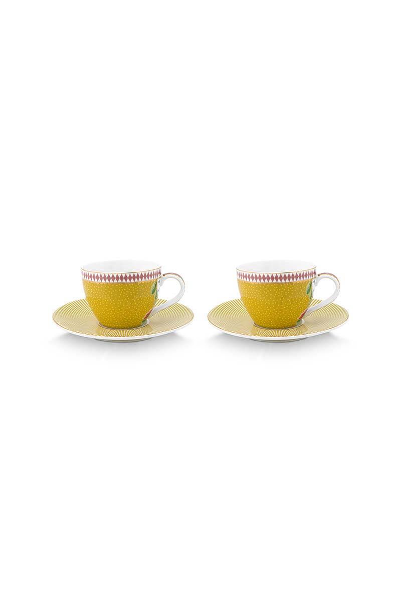 La Majorelle Set/2 Espresso Kop & Schotel Geel