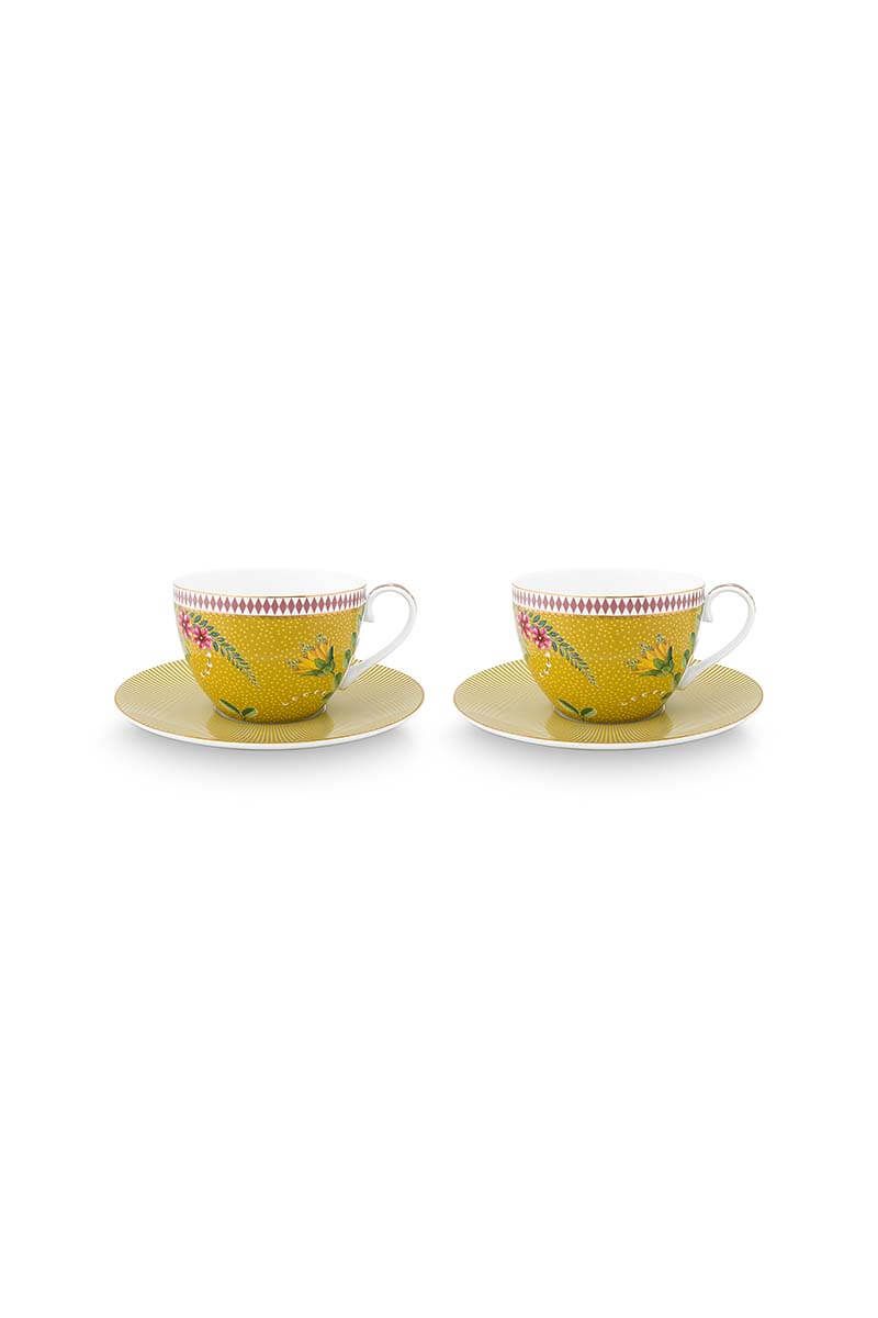 La Majorelle Set/2 Cappuccino Tasse & Undertasse Gelb