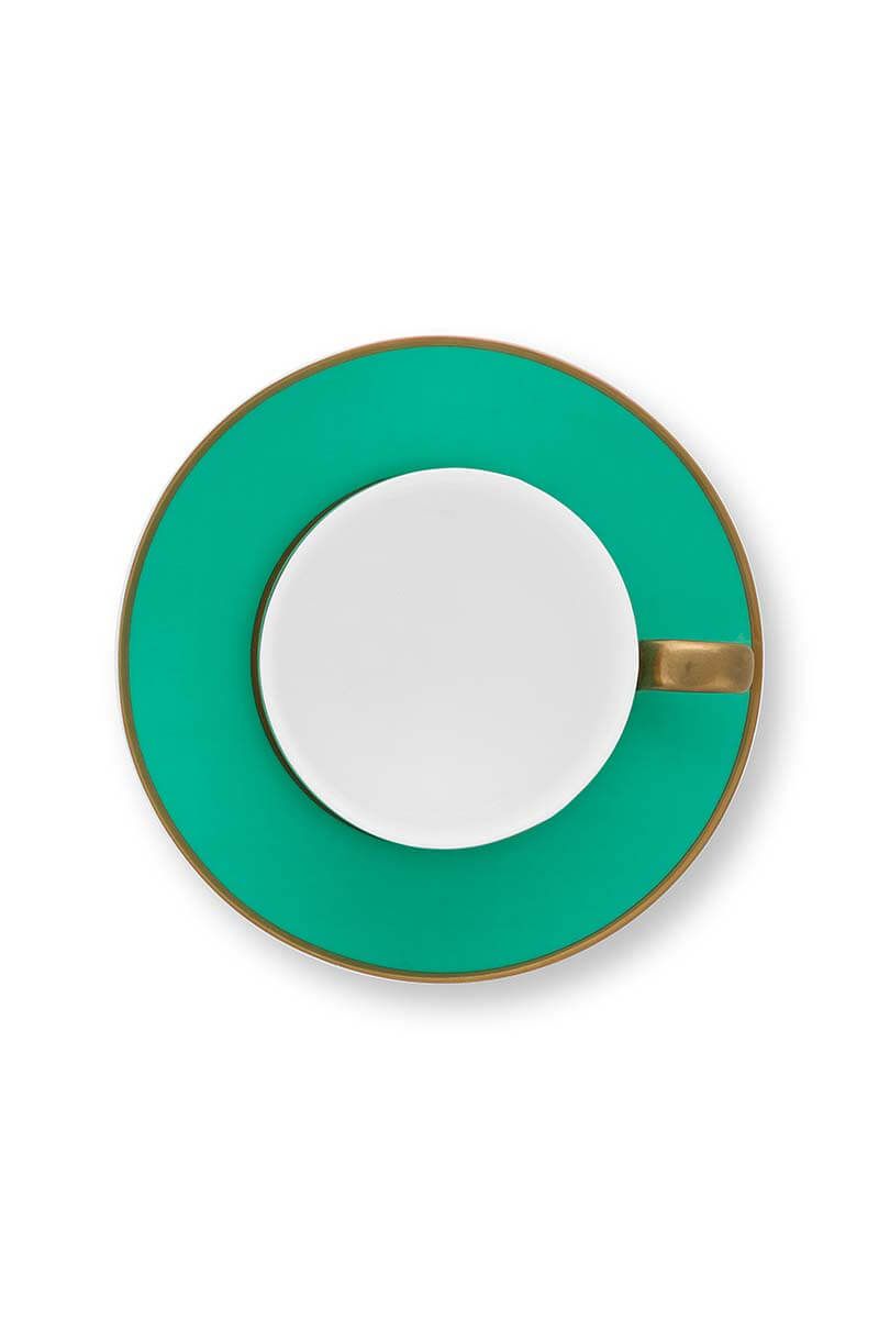 Pip Chique Cappuccino Cup & Saucer Green