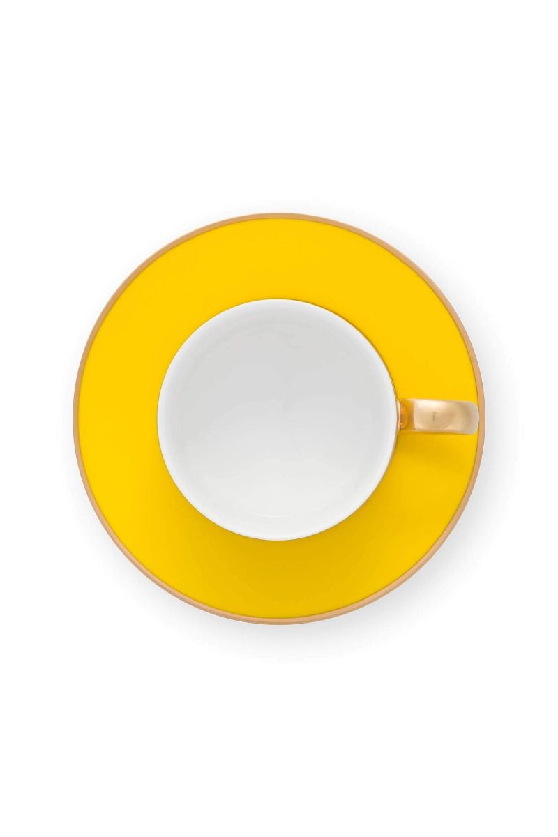 Pip Chique Tasse et Soucoupe à Cappuccino Jaune