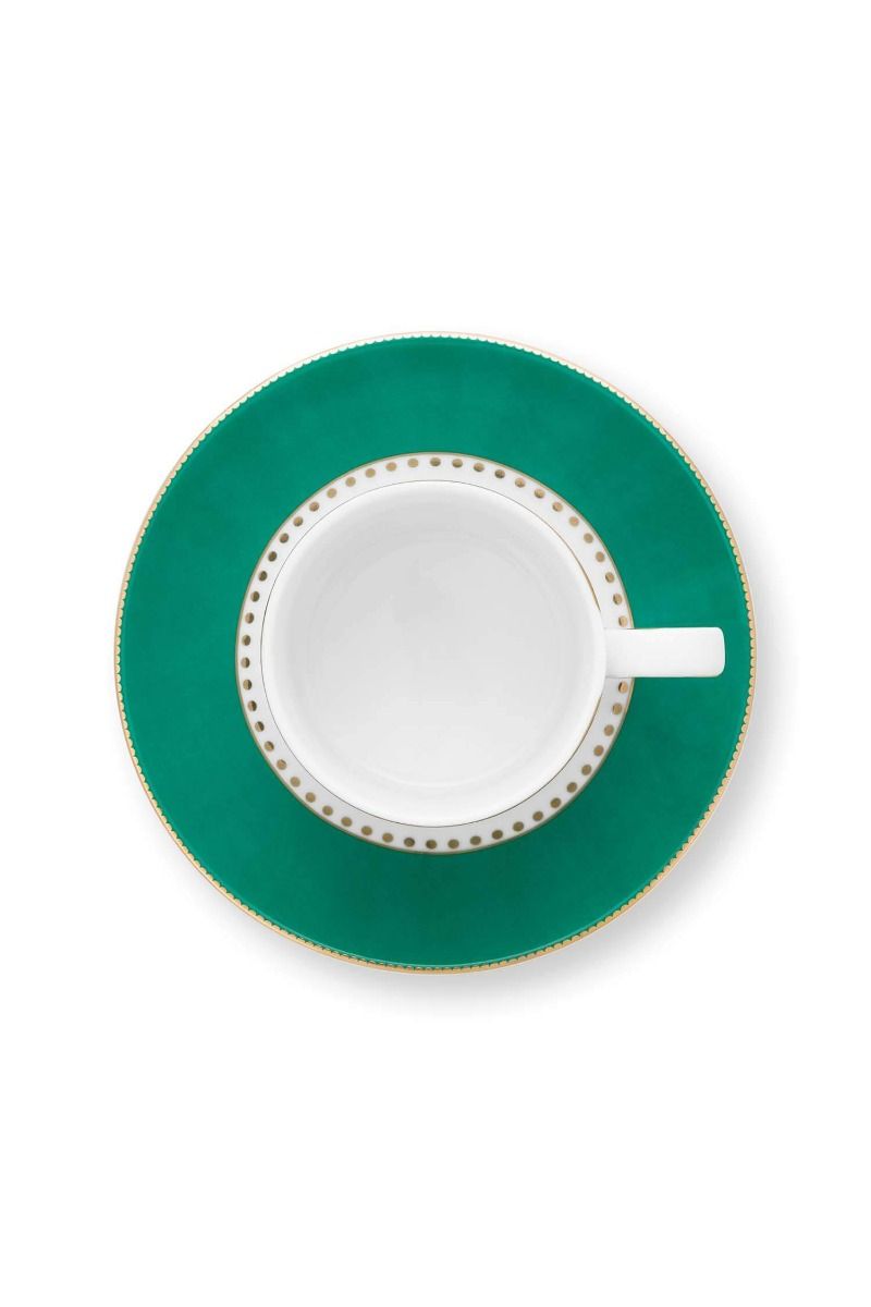 Love Birds Espresso Cup & Saucer Green