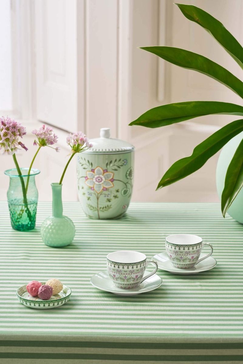 Set/2 Tasses et Soucoupes à Expresso Lily&Lotus Vert Clair