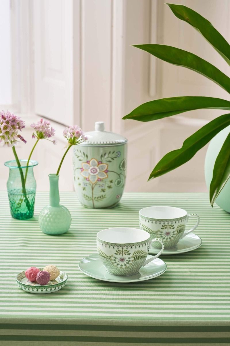 Set/2 Tasses et Soucoupes Lily&Lotus Vert Clair